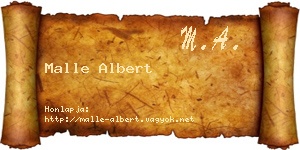 Malle Albert névjegykártya